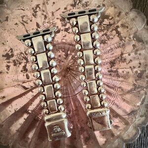 Lagos Silver-Tone Beaded Apple Watch Band Adapter Pair